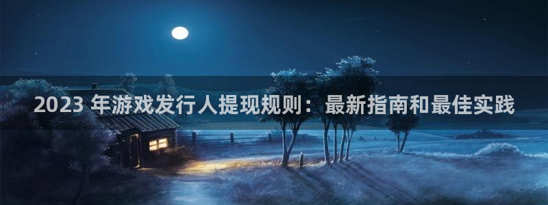 顺赢网络科技有限公司：2023 年游戏发行人提现规则：最新指南和最佳实践